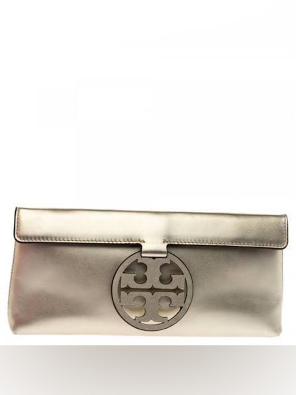TORY BURCH Miller Clutch Bag Gold Leather Clutch Bag - Picture 5 of 16